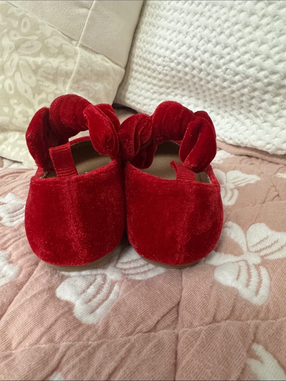 Gap Baby Girls' Velvet Bow Ballet Flats - Size 7
